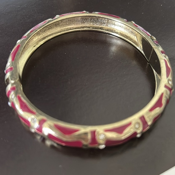 Neiman Marcus Bamboo Gold and Brick Bangle Bracelet - Picture 3 of 3